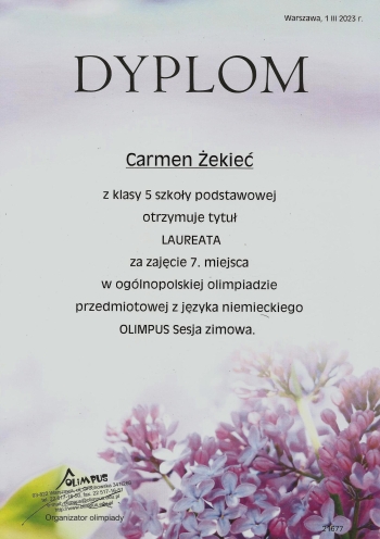 Carmen Żekieć - 7. miejsce