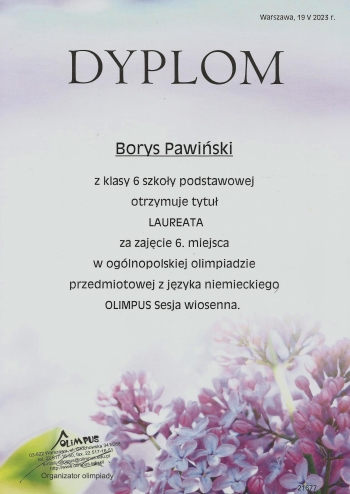 Borys Pawiński - 6. miejsce