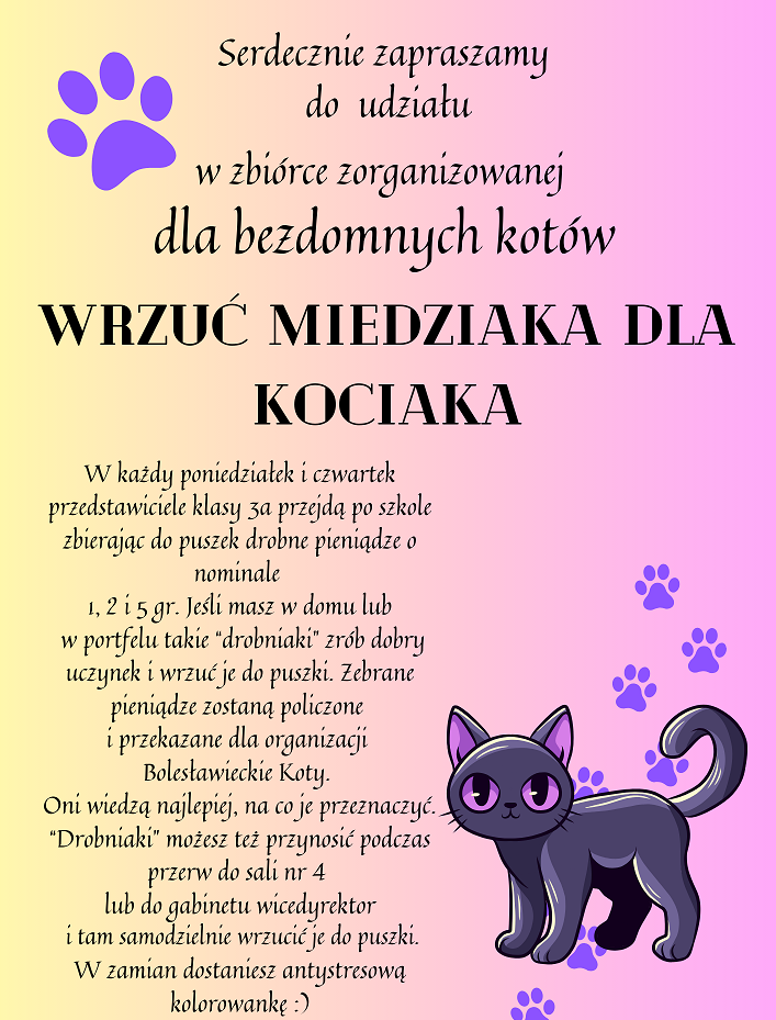 Akcja „Wrzuć miedziaka dla kociaka'' 