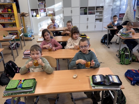 Zimowa herbatka w kl. 1b 