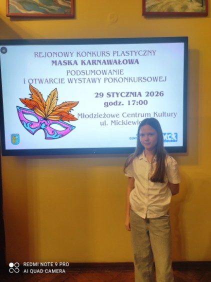Nagroda i wyróżnienie w Rejonowym Konkursie Plastycznym „Maska Karnawałowa”