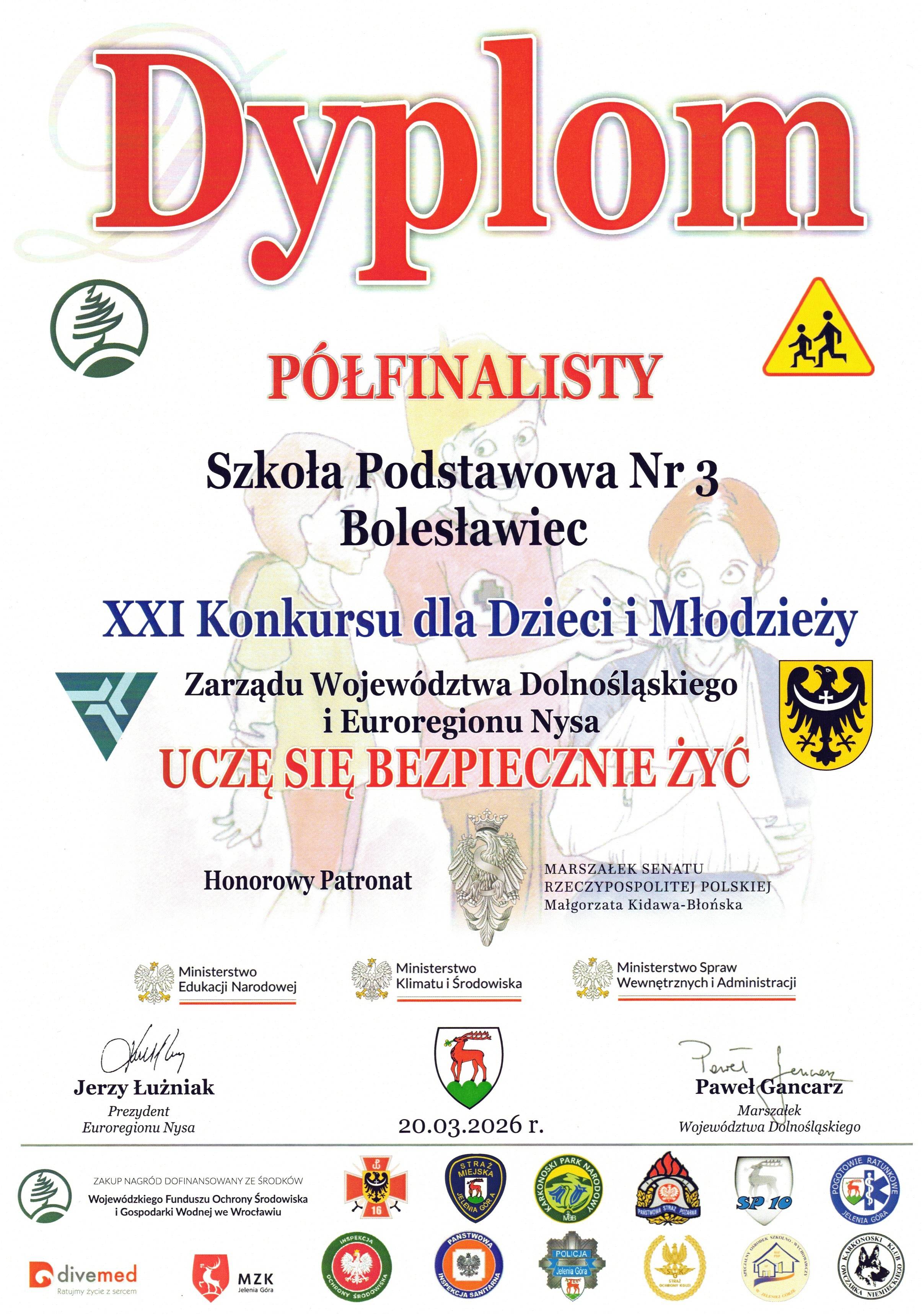 Półfinał XXI Konkursu „Uczę się bezpiecznie żyć” 